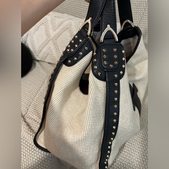 GUCCI Straw Large Soft Stirrup Shoulder Bag White, new without tags - Picture 6 of 15